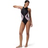 image:imageSpeedo Womens Swimsuit One Piece Hydraline Standard CutZip AnthraciteVintage Fog