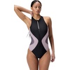 image:imageSpeedo Womens Swimsuit One Piece Hydraline Standard CutZip AnthraciteVintage Fog