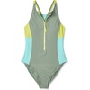 image:imageSpeedo Womens Swimsuit One Piece Hydraline Standard CutZip Soft Olive