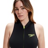 image:imageSpeedo Womens Swimsuit One Piece Zip Front Thermal Open WaterBlackSafety Yellow