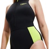 image:imageSpeedo Womens Swimsuit One Piece Zip Front Thermal Open WaterBlackSafety Yellow