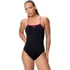 image:imageSpeedo Womens Swimsuit One Piece Closed Back Thin Strap HydrobraAnthraciteMargarita Pink
