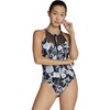 image:imageSpeedo Womens Swimsuit One Piece High Neck Contemporary CutMulti Mesh Zip