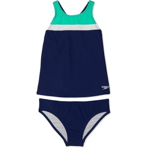 image:imageSpeedo Girls Swimsuit Two Piece Tankini Thick StrapTankini SetBlue Harmony