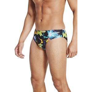image:imageSpeedo Mens Printed BriefBlackYellow