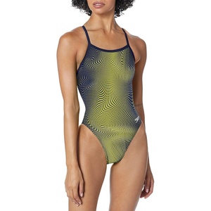 image:imageSpeedo Womens Swimsuit One Piece PowerFlex Flyback Printed Adult Team ColorsHydro NavyGold