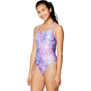 image:imageSpeedo Womens Swimsuit One Piece Prolt Volt Back PrintedWashed Tie Dye