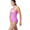 image:imageSpeedo Womens Endurance Color Top One Piece SwimsuitKaluna Floral Neon Violet
