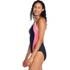 image:imageSpeedo Womens Swimsuit One Piece Quantum Splice Thin Strap High Cut SolidJacquard Speedo Black