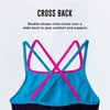 image:imageSpeedo Girls Swimsuit One Piece Solid Cross Back Multi StrapsNavy