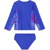 image:imageSpeedo Girls Uv Swim Shirt Long Sleeve Rashguard SetDazzling Blue