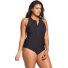 image:imageSpeedo Womens Swimsuit One Piece Zip Up Mesh Plus Size