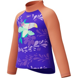 image:imageSpeedo Girls Swimsuit Infant to Big Kid UPF 50 Learn to SwimLS Top Indigo Glow