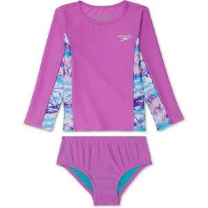 image:imageSpeedo Girls Uv Swim Shirt Long Sleeve Rashguard SetByzantium