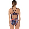 image:imageSpeedo Womens Powerflex Eco Laser Sticks Flyback SwimsuitLaser NavyOrange