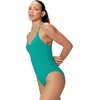image:imageSpeedo Womens Swimsuit One Piece Essentials with Removable Cups Soft FabricV Peacock Teal