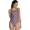 image:imageSpeedo Womens Swimsuit One Piece Prolt Flyback Printed Adult Team ColorsTile Shards Pink