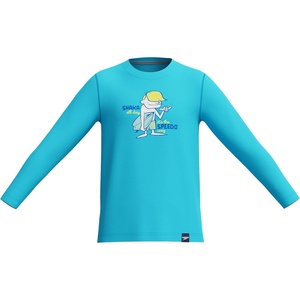 image:imageSpeedo Boys Uv Swim Shirt Long Sleeve Tee GraphicPicton Blue