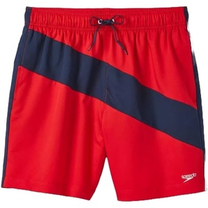 image:imageSpeedo Mens 75 Volley Swim Trunks Colorblock Red