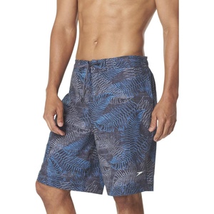 image:imageSpeedo Mens Swim Trunk Knee Length Boardshort Active Flex EBoard PrintedPalm Deep Steel