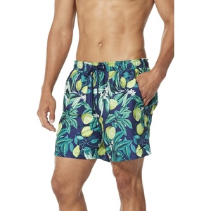 image:imageSpeedo Mens Swim Trunk Short Length Sunray Volley PrintedSpeedo Navy Lemon