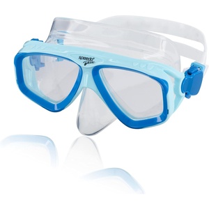 image:imageSpeedo UnisexAdult Swim Snorkel Dive Mask AntiFog with Nose Cover Adventure SeriesM Cool BlueClear