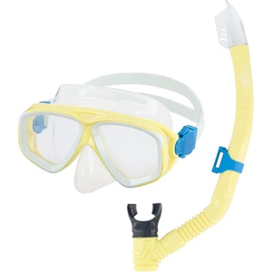 image:imageSpeedo UnisexAdult Swim Snorkel Dive Mask AntiFog with Nose Cover Adventure SeriesMS Blazing YellowClear