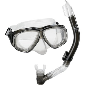 image:imageSpeedo UnisexAdult Swim Snorkel Dive Mask AntiFog with Nose Cover Adventure SeriesMS Smoke