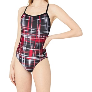 image:imageSpeedo Womens Powerflex Eco Laser Sticks Flyback SwimsuitLaser Speedo Red
