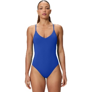 image:imageSpeedo Womens Swimsuit One Piece Essentials with Removable Cups Soft FabricV Deep Sapphire