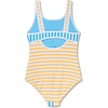 image:imageSpeedo Girls Swimsuit One Piece Thin StrapsMariner Stripe Mandarin