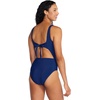 image:imageSpeedo Womens Swimsuit One Piece Keyhole Tie BackRibbed Cerulean Blue