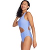image:imageSpeedo Womens Swimsuit One Piece Keyhole Tie BackRibbed Curious Blue