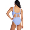 image:imageSpeedo Womens Swimsuit One Piece Keyhole Tie BackRibbed Curious Blue