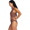 image:imageSpeedo Womens Swimsuit One Piece Keyhole Tie BackRibbed Simple Brown