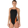 image:imageSpeedo Womens Launch Splice Crossback One Piece SwimsuitBlackOrange