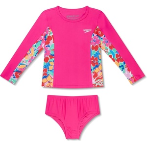image:imageSpeedo Girls Uv Swim Shirt Long Sleeve Rashguard Set