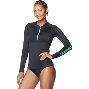 image:imageSpeedo Womens Precision Pleat Zip RashguardSpeedo Black