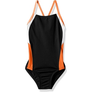 image:imageSpeedo Girls Swimsuit One Piece Endurance Cross Back Solid Youth Team ColorsBlackOrange