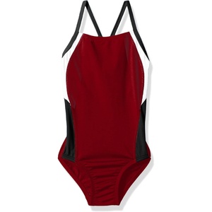 image:imageSpeedo Girls Swimsuit One Piece Endurance Cross Back Solid Youth Team ColorsMaroonBlack