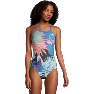 image:imageSpeedo Womens Swimsuit One Piece Endurance X Back PrintedBlackTurquoise