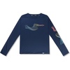 image:imageSpeedo Boys UV Swim Shirt Long Sleeve Tee GraphicWave Peacoat